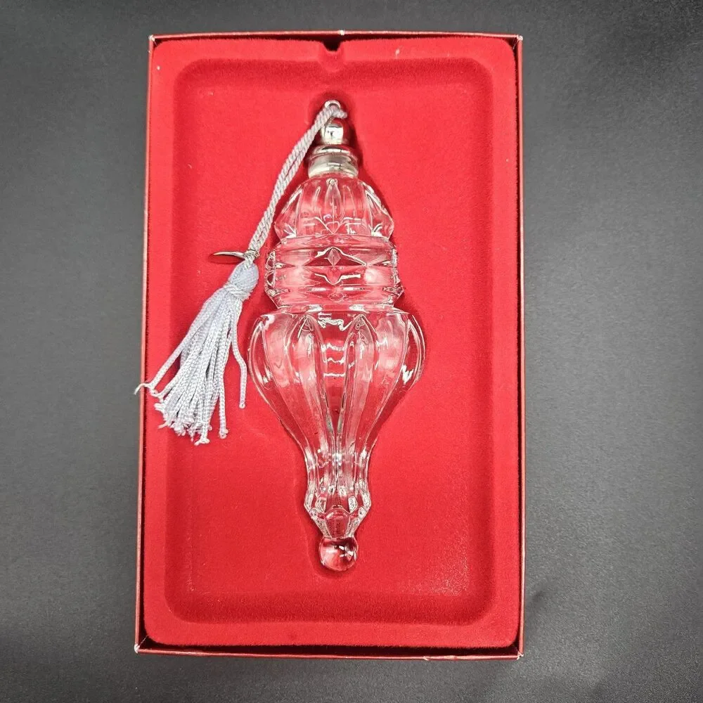 Vintage Lenox Christmas Ornament Color Gems Crystal Clear Teardrop West Germany